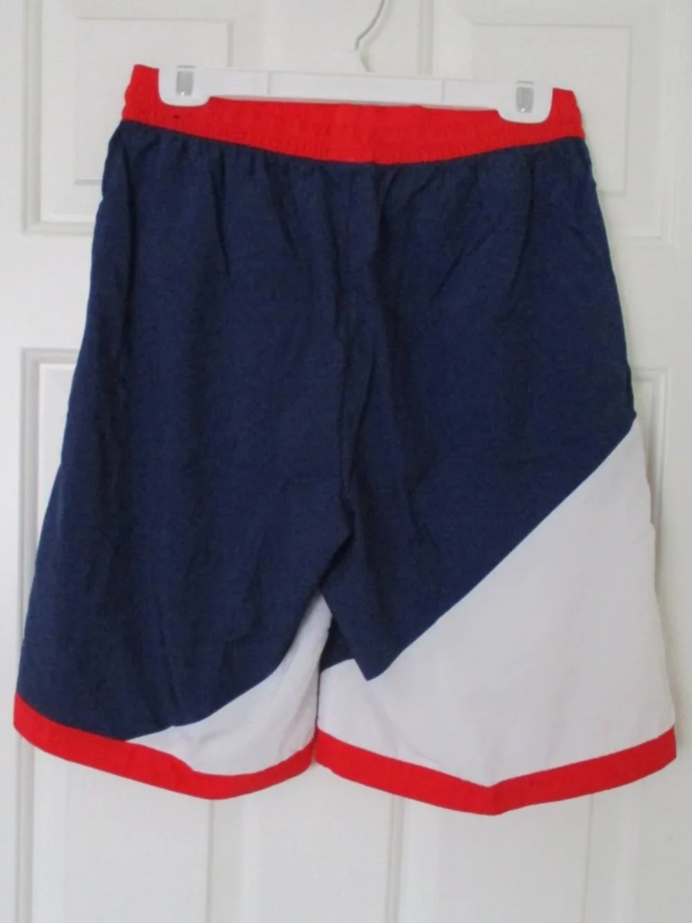 Nike Mens Red White Blue Elastic Waist Drawstring Mesh-lined Swim Trunk NWOT - M
